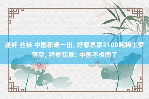 迷奸 丝袜 中国新规一出， 好意思蒙3100吨稀土梦落空， 拜登钦慕: 中国不相同了